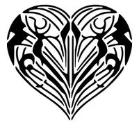 Azeeda 'Love Heart Doodle' Reusable Stencil - Durable Decorative Template for Painting and Spraying on Walls, Tiles, Wood, Fabric & Craft Projects - S (A6) (WS00070580)