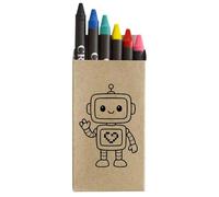 Azeeda 'Love Heart Robot' Coloured Crayon Set (CY00038545)