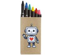 Azeeda 'Love Heart Robot' Coloured Crayon Set (CY00038546)
