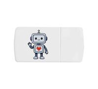 Azeeda 'Love Heart Robot' Pill Box with Tablet Splitter (PI00038667)