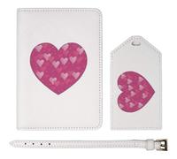Azeeda 'Love Hearts Heart ' Passport Cover & Luggage Tag Travel Set (PA00033391)