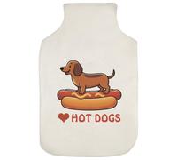 Azeeda 'Love Hot Dogs' Hot Water Bottle Cover (HW00052763)