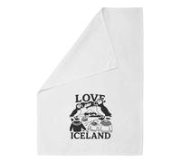 Azeeda 'Love Iceland' White Cotton Tea Towel/Dish Cloth (TW00071795)