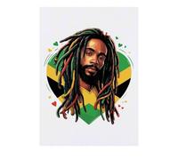 Azeeda 'Love Jamaica Portrait' Temporary Tattoo - Water Resistant, Skin-Safe, Non-Toxic Transfer (TO00087447)