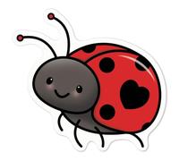 Azeeda 'Love Ladybird' Sticker - White, 10cm (DW00087345)