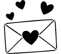 Azeeda 'Love Letter' Reusable Stencil - Durable Decorative Template for Painting and Spraying on Walls, Tiles, Wood, Fabric & Craft Projects - XL (A3) (WS00079685)