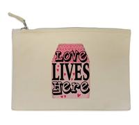 Azeeda 'Love Lives Here' Canvas Clutch Bag/Accessory Case (CL00050935)