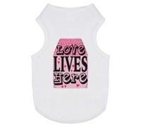 Azeeda 'Love Lives Here' Pet Dog/Cat T-Shirt, M (PT00179754)