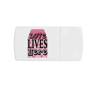 Azeeda 'Love Lives Here' Pill Box with Tablet Splitter (PI00041340)