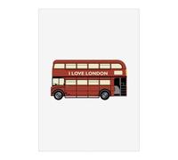 Azeeda 'Love London Double Decker Bus' Wall Art Poster Print - Unframed Artwork for Home Decor - A2 Portrait (PP00285058)