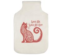 Azeeda 'Love Me Love My Cat' Hot Water Bottle Cover (HW00043481)