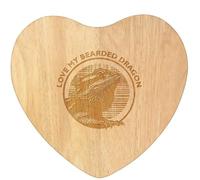 Azeeda 'Love My Bearded Dragon' Wooden Heart Shaped Chopping/Cutting Board (WB00094940)