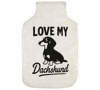 Azeeda 'Love My Dachshund' Hot Water Bottle Cover (HW00043148)