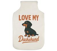Azeeda 'Love My Dachshund' Hot Water Bottle Cover (HW00043149)