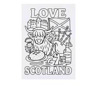 Azeeda 'Love Scotland' Temporary Tattoo - Water Resistant, Skin-Safe, Non-Toxic Transfer (TO00086237)