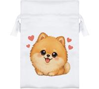 Azeeda 'Loved Up Pomeranian Dog' Satin Gift Bag - 15cm (SB00159836)