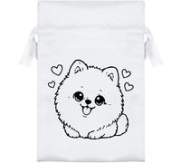 Azeeda 'Loved Up Pomeranian Dog' Satin Gift Bag - 15cm (SB00159896)