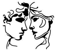 Azeeda 'Lovers Portrait Doodle' Reusable Stencil - Durable Decorative Template for Painting and Spraying on Walls, Tiles, Wood, Fabric & Craft Projects - L (A4) (WS00061479)