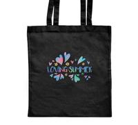 Azeeda 'Loving The Summer' Classic Black Tote Shopper Bag (ZB00035367)