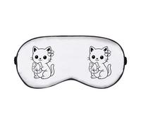 Azeeda ' Lucky Black Cat with Horseshoe' Sleep/Travel Eye Mask (EY00030718)