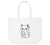 Azeeda ' Lucky Black Cat with Horseshoe' Tote Shopping Bag For Life (BG00084192)
