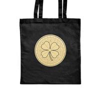 Azeeda 'Lucky Penny' Classic Black Tote Shopper Bag (ZB00031808)