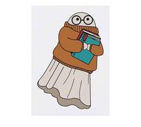 Azeeda 'Lulu The Librarian Ghost' Temporary Tattoo - Water Resistant, Skin-Safe, Non-Toxic Transfer (TO00091135)