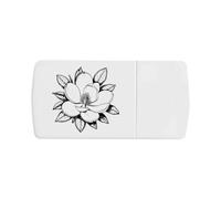 Azeeda 'Magnolia Flower' Pill Box with Tablet Splitter (PI00041924)