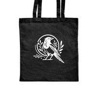 Azeeda 'Magpie & Branches' Classic Black Tote Shopper Bag (ZB00022491)