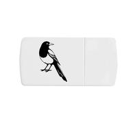 Azeeda 'Magpie Looking Back' Pill Box with Tablet Splitter (PI00036710)