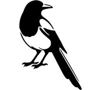 Azeeda 'Magpie Looking Back' Reusable Stencil - Durable Decorative Template for Painting and Spraying on Walls, Tiles, Wood, Fabric & Craft Projects - L (A4) (WS00062085)