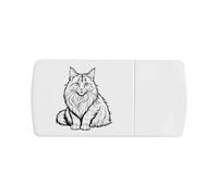 Azeeda 'Maine Coon Cat' Pill Box with Tablet Splitter (PI00041443)