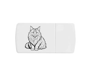 Azeeda 'Maine Coon Cat' Pill Box with Tablet Splitter (PI00041443)