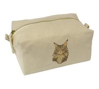 Azeeda 'Maine Coon Cat Portrait' Canvas Wash Bag/Makeup Case (CS00045866)