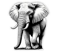 Azeeda 'Majestic Elephant' White Premium Vinyl Decal Sticker - Waterproof, Durable & Easy to Apply - Ideal for Car Bumpers, Windows, Bins and More - Large (210mm) (DW00114402)