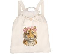 Azeeda 'Majestic Tiger with Pink Bows' Canvas Rucksack/Backpack (RK00047724)