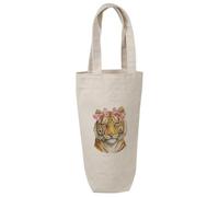 Azeeda 'Majestic Tiger with Pink Bows' Cotton Wine Bottle Gift/Travel Bag (BL00049978)