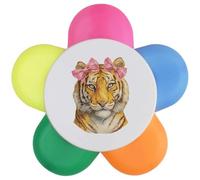 Azeeda 'Majestic Tiger with Pink Bows' Flower Shape Highlighter Pen (HL00047137)