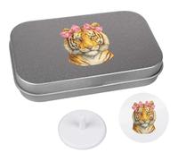Azeeda 'Majestic Tiger with Pink Bows' Golf Markers Gift Set (GO00095511)