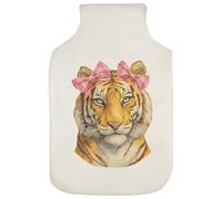 Azeeda 'Majestic Tiger with Pink Bows' Hot Water Bottle Cover (HW00049911)