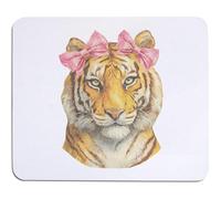 Azeeda 'Majestic Tiger with Pink Bows' Mouse Mat/Desk Pad (MO00046437)