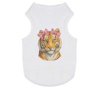Azeeda 'Majestic Tiger with Pink Bows' Pet Dog/Cat T-Shirt, M (PT00188006)