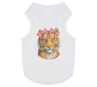 Azeeda 'Majestic Tiger with Pink Bows' Pet Dog/Cat T-Shirt, XS (PT00188004)