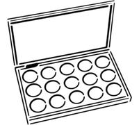 Azeeda 'Makeup Eyeshadow Palette' Reusable Stencil - Durable Decorative Template for Painting and Spraying on Walls, Tiles, Wood, Fabric & Craft Projects - M (A5) (WS00061178)