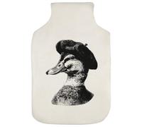 Azeeda 'Mallard Duck Wearing Berret' Hot Water Bottle Cover (HW00048822)