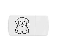 Azeeda 'Maltese Dog' Pill Box with Tablet Splitter (PI00041014)