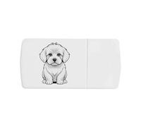Azeeda 'Maltese Dog' Pill Box with Tablet Splitter (PI00041015)