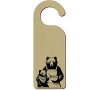 Azeeda 'Mama Bear With Porridge' 200mm x 72mm Door Hanger/Sign (DH00051555)