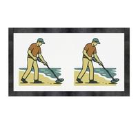 Azeeda 'Man Metal Detecting' Pet Feeding Mat (PM00031634)