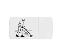 Azeeda 'Man Metal Detecting' Pill Box with Tablet Splitter (PI00036821)